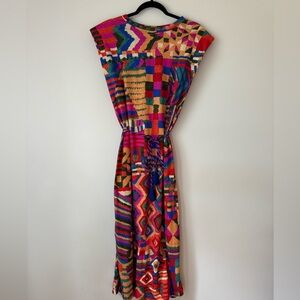 SOLD Farm Rio Padded Shoulder Sleeveless Tunic Dress | Medium